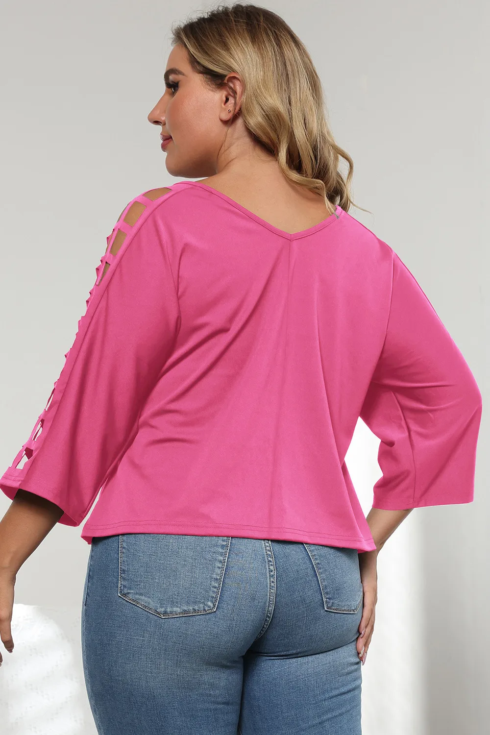 3/4 Sleeve Cutout Detail Top, image 14
