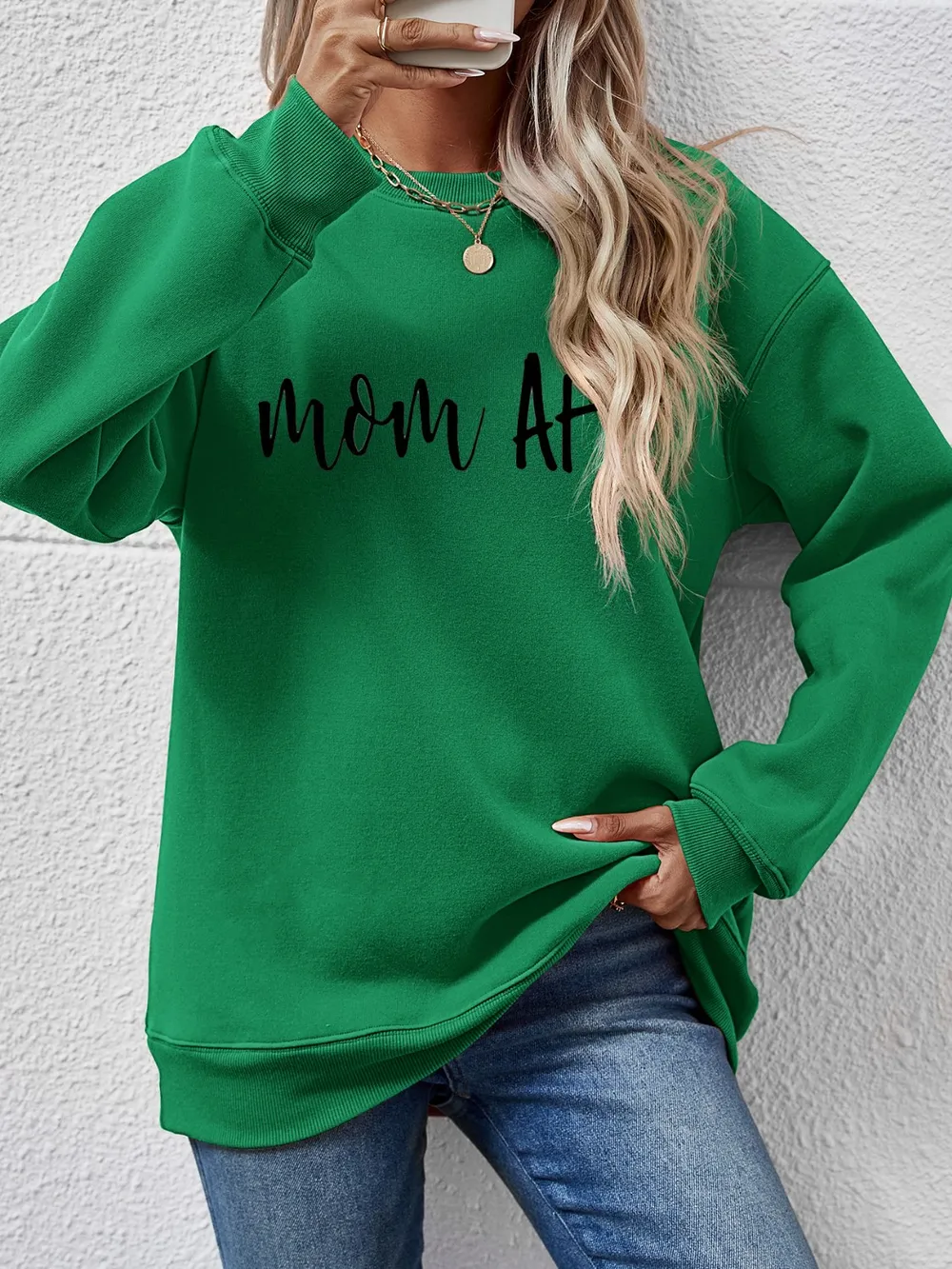 Letter Graphic Dropped Shoulder Sweatshirt, image 22