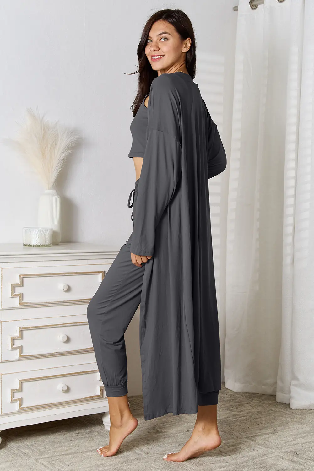 Tank, Pants, and Cardigan Set with Pockets, image 12