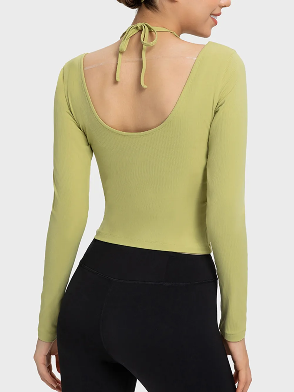 Halter Neck Long Sleeve Sporty Top, image 11