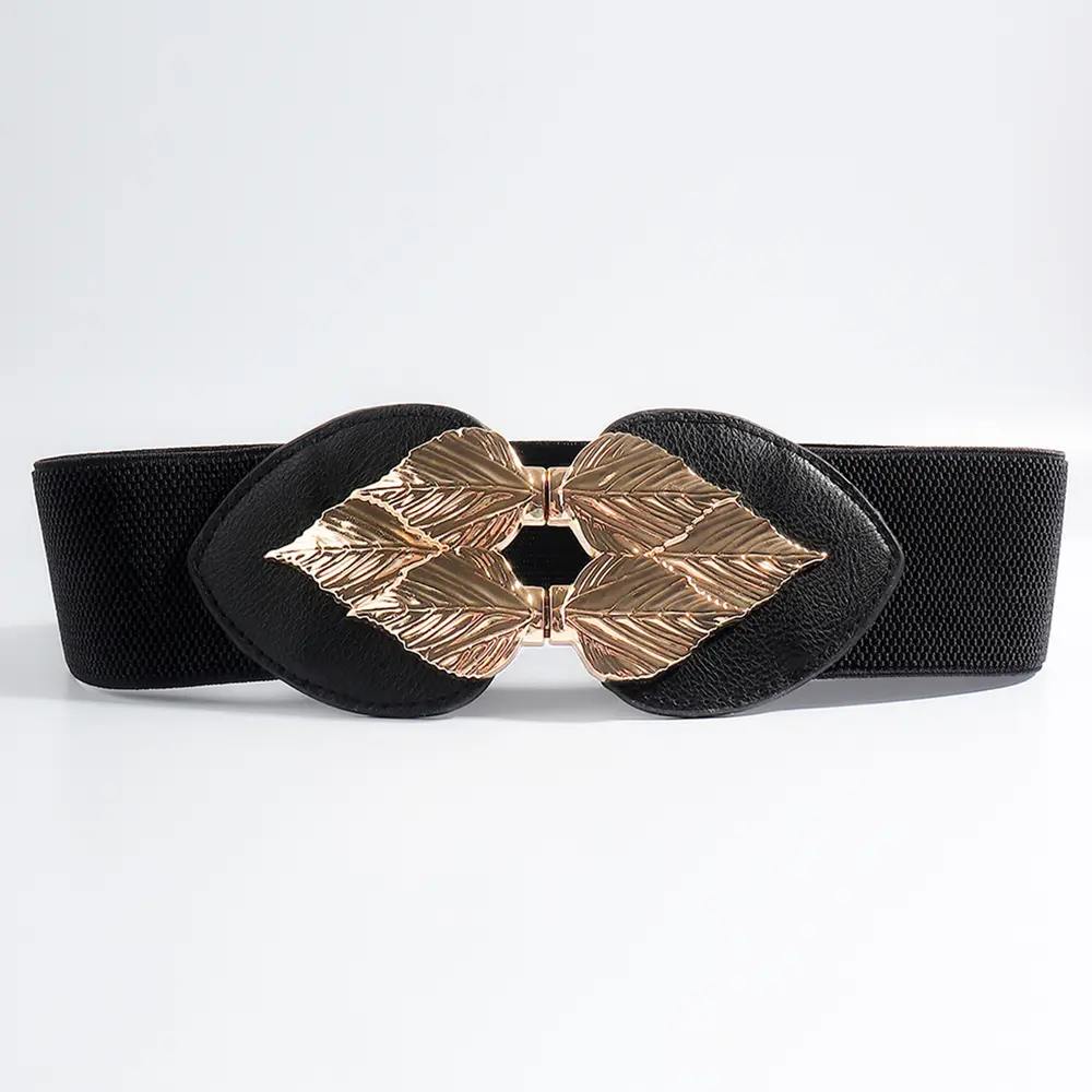 Alloy Leaf Buckle Elastic Belt, image 6