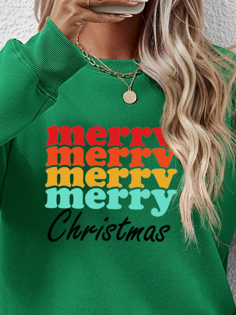 MERRY CHRISTMAS Graphic Long Sleeve Sweatshirt, image 23