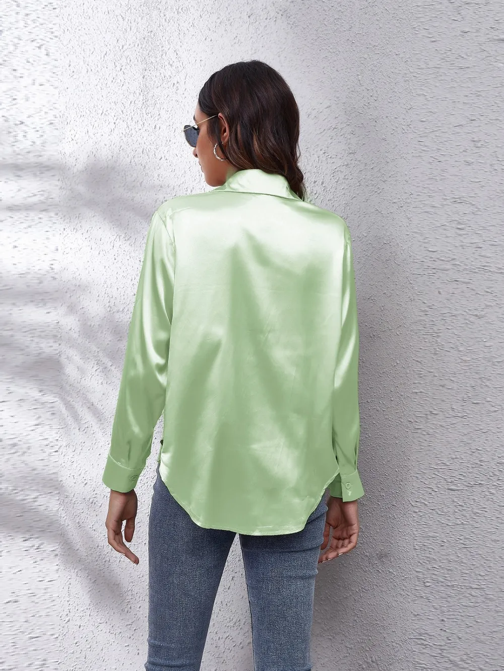 Button Up Collared Neck Long Sleeve Shirt, image 6