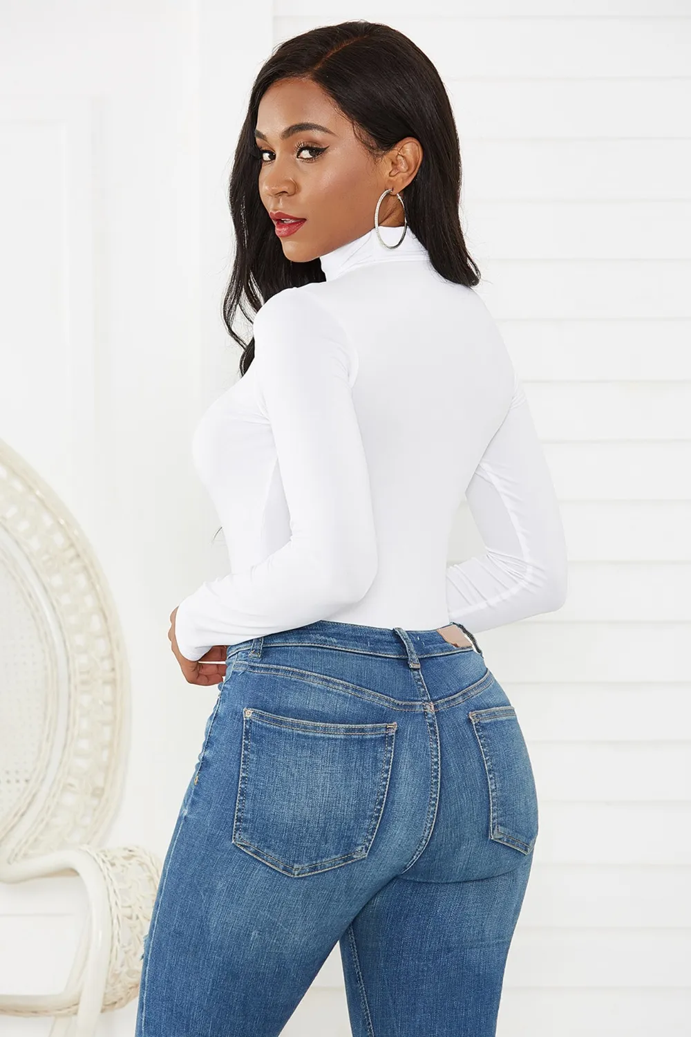 Turtleneck Long Sleeve Bodysuit, image 6