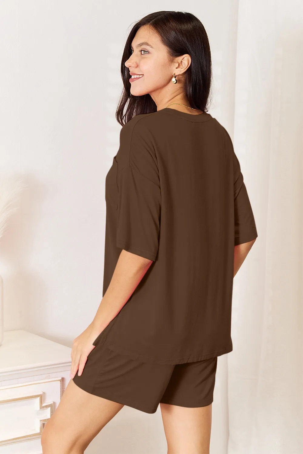 Full Size Soft Rayon Half Sleeve Top and Shorts Set, image 19