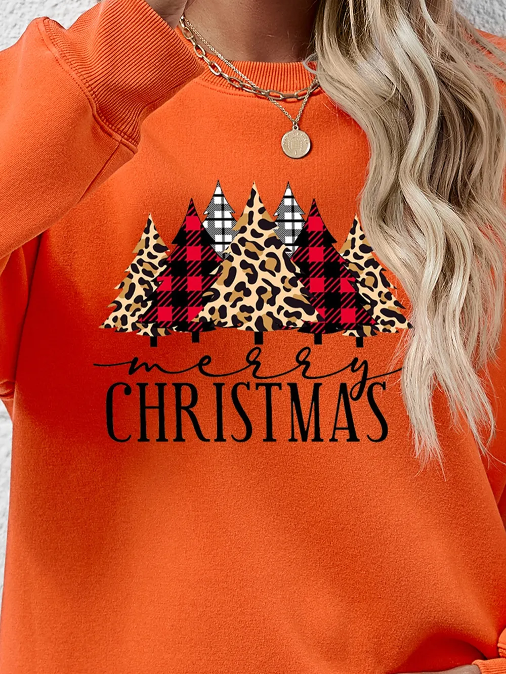 MERRY CHRISTMAS Round Neck Long Sleeve Sweatshirt, image 27
