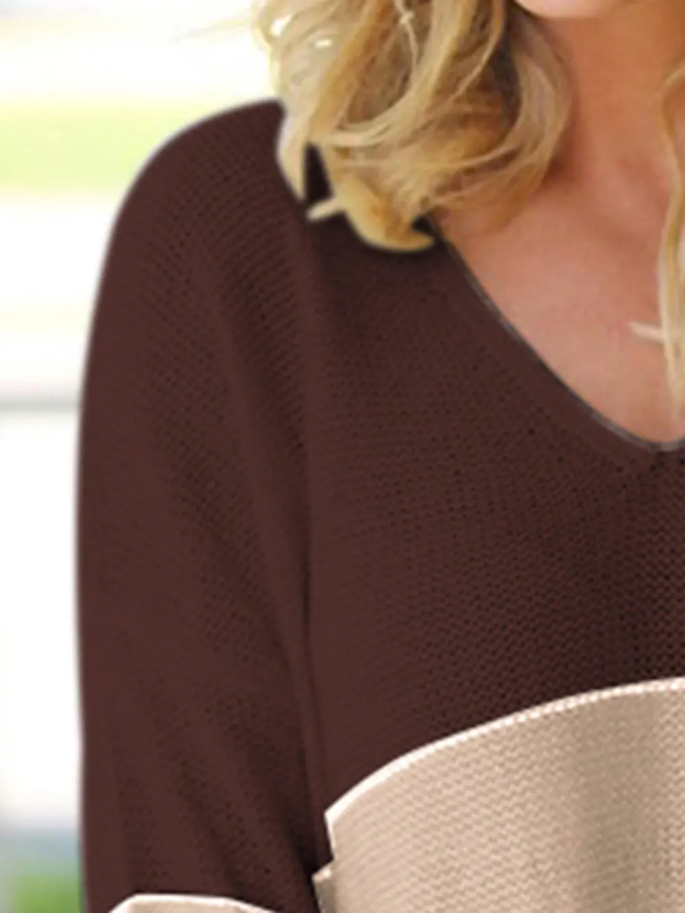 Striped V-Neck Long Sleeve Sweater, image 9