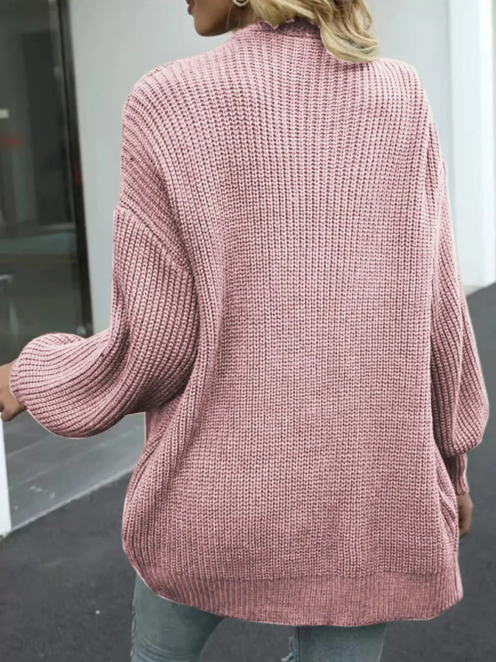 Drop Shoulder Balloon Sleeve Cardigan, image 7