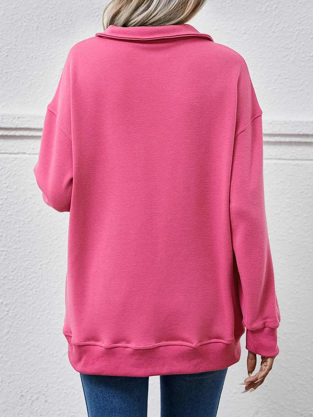 Collared Neck Dropped Shoulder Sweatshirt, image 21