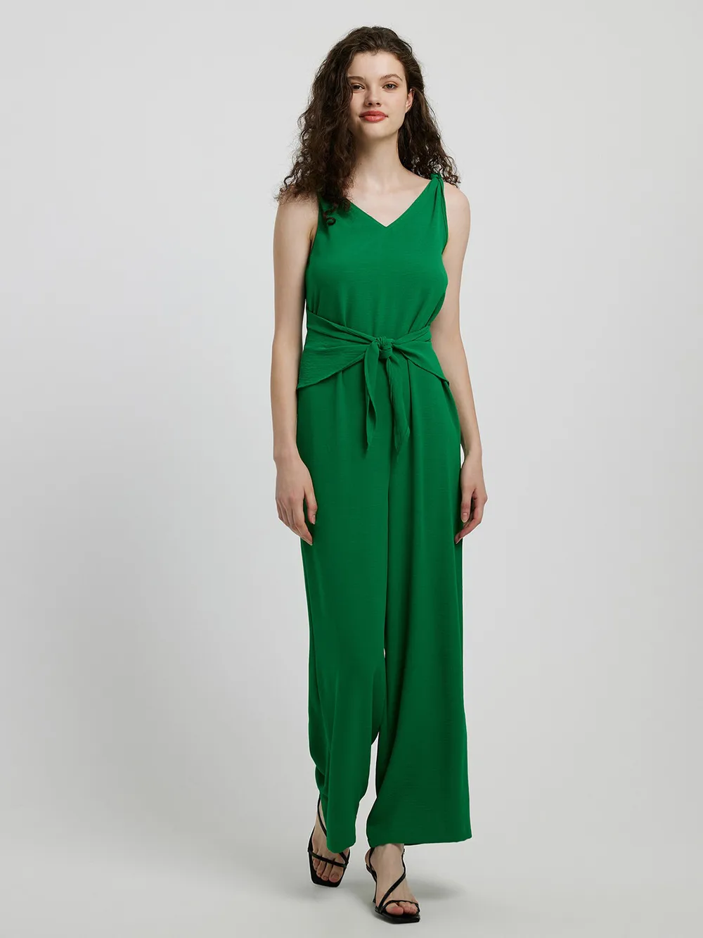 Knot Detail Tie Front Sleeveless Jumpsuit, image 7