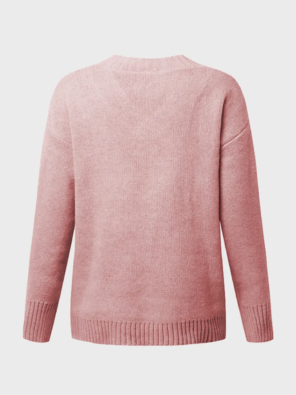 V-Neck Long Sleeve Knit Top, image 4
