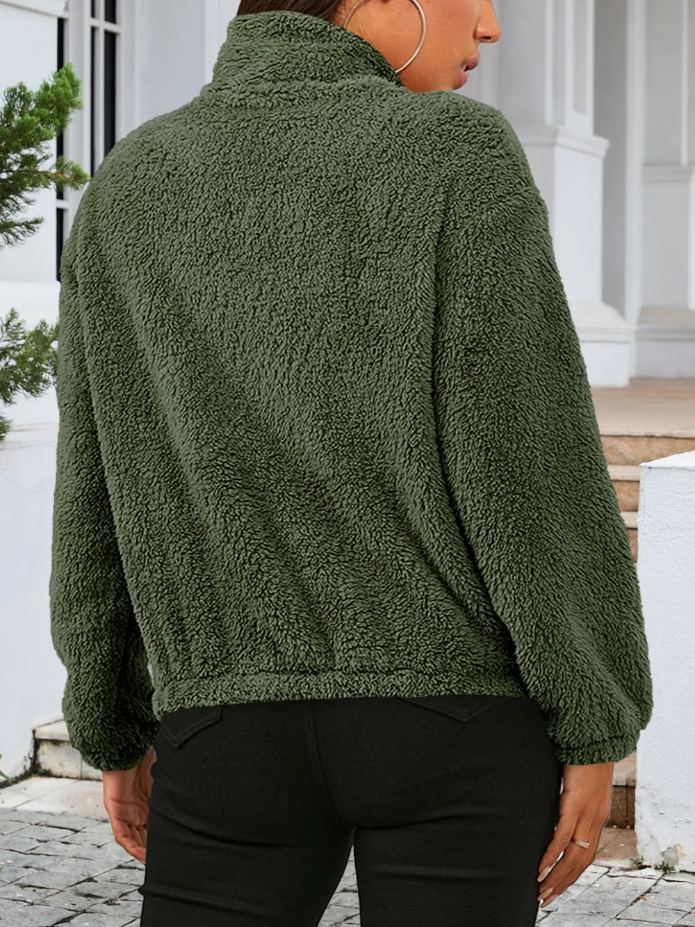 Zip Up Turtleneck Long Sleeve Jacket, image 3
