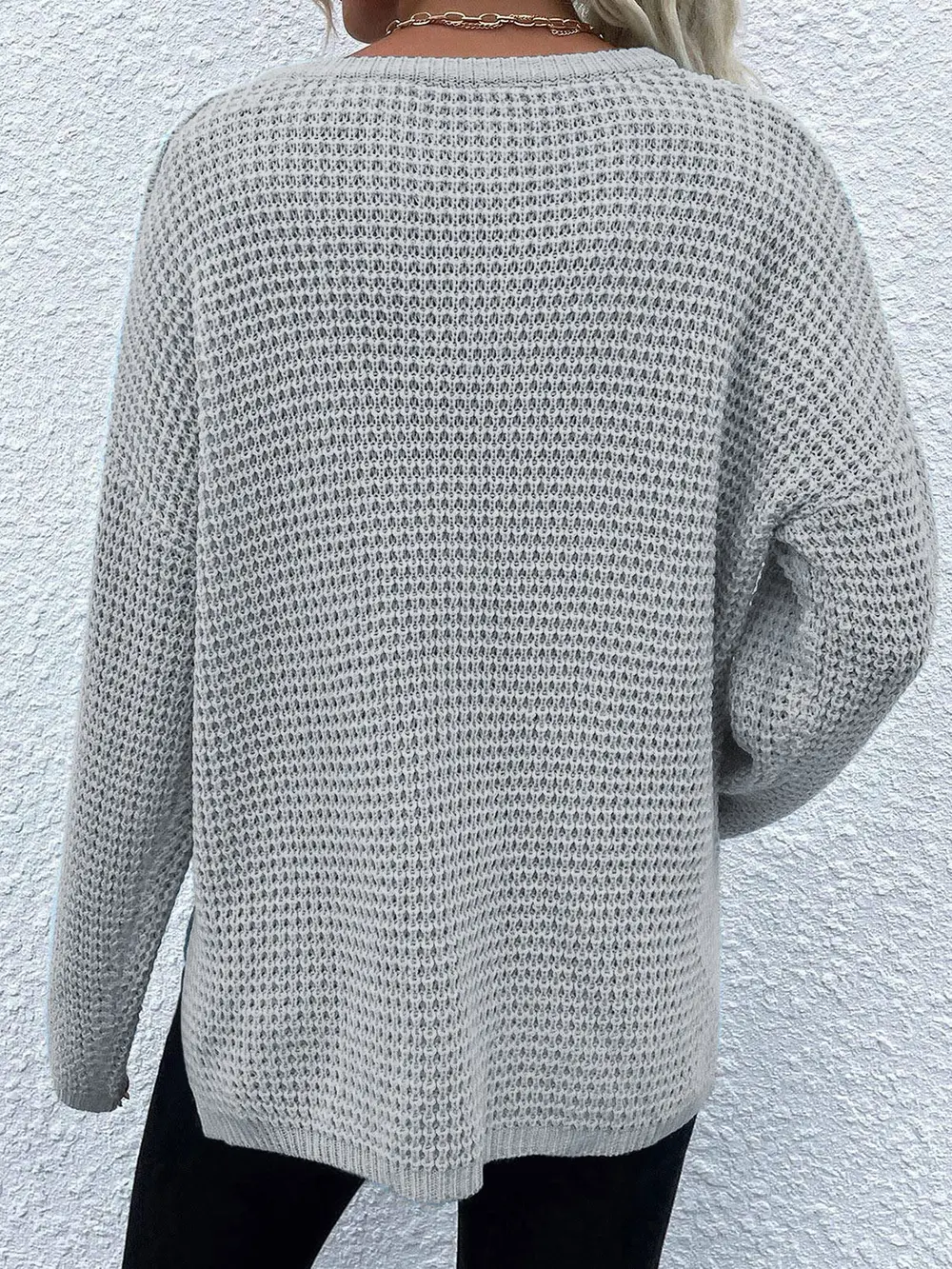 Notched Long Sleeve Sweater, image 12