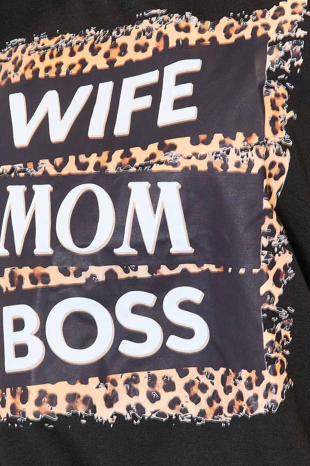 WIFE MOM BOSS Leopard Graphic T-Shirt, image 9