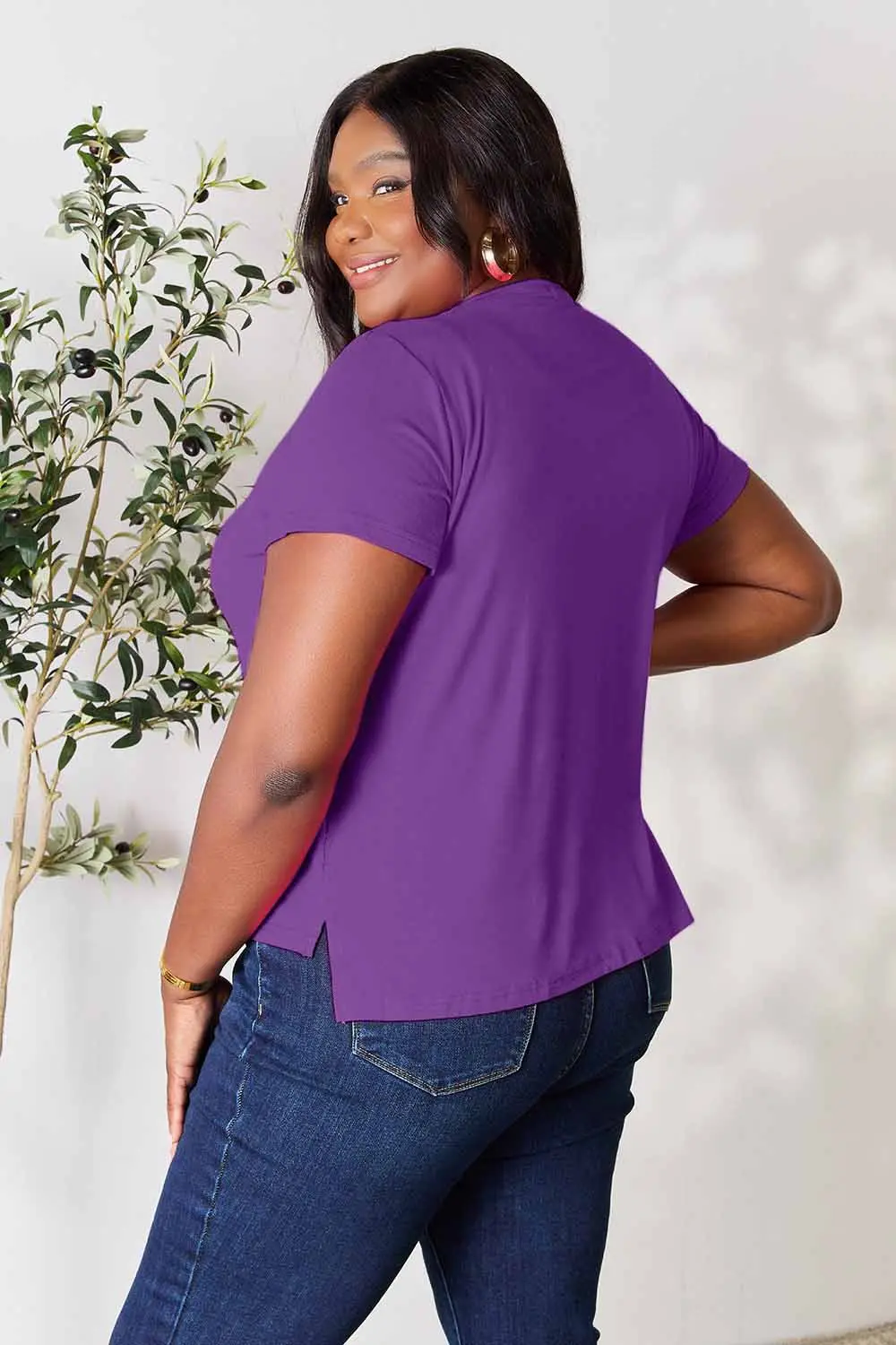 Full Size Round Neck Short Sleeve T-Shirt, image 21