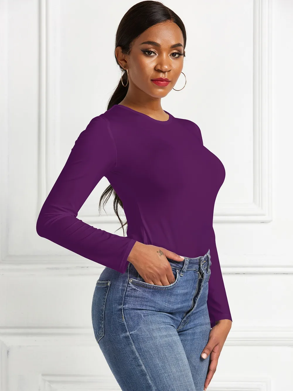 Round Neck Long Sleeve Bodysuit, image 24