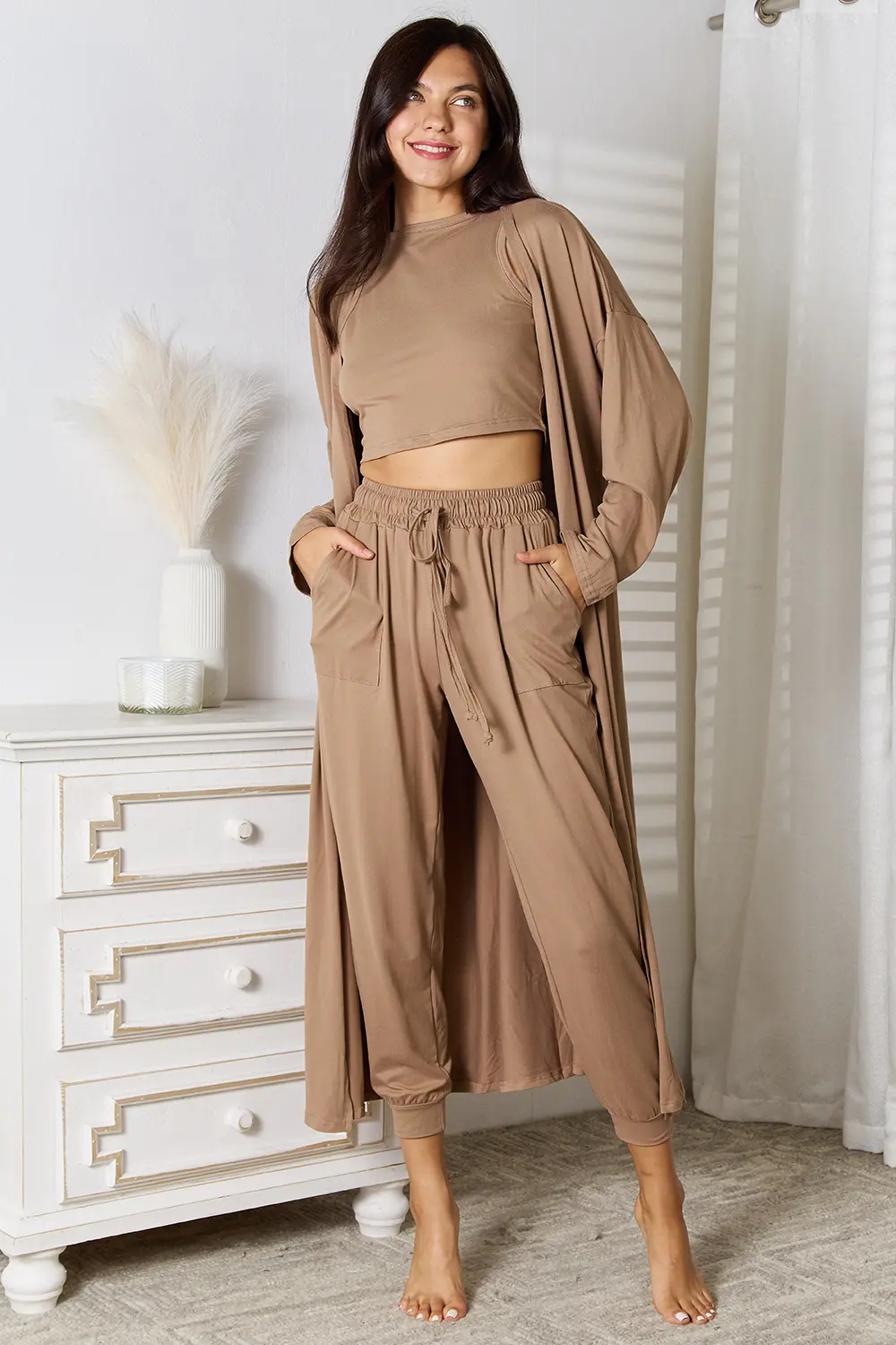 Tank, Pants, and Cardigan Set with Pockets, image 13