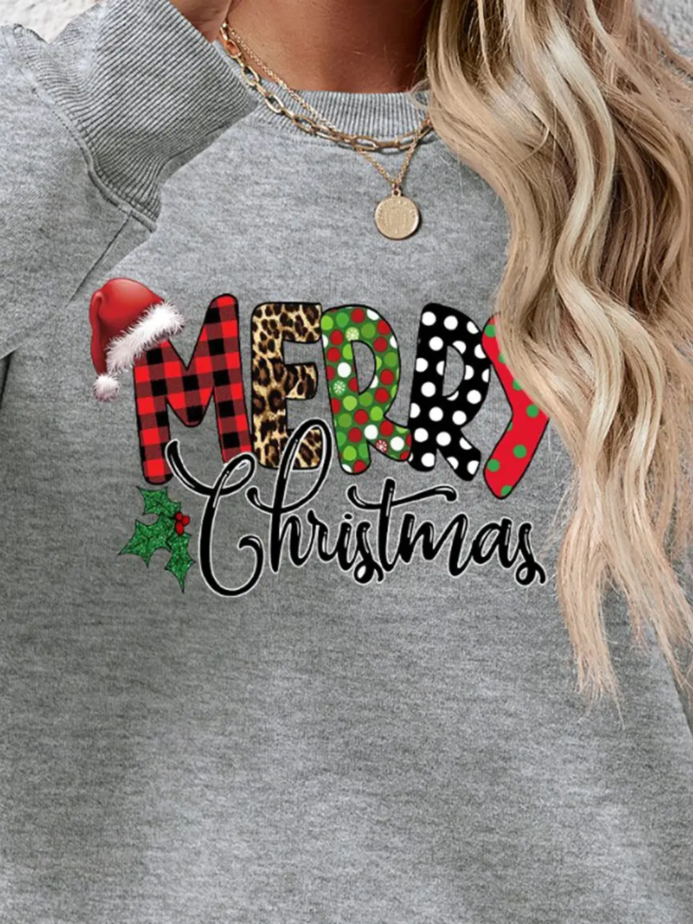 MERRY CHRISTMAS Round Neck Dropped Shoulder Sweatshirt, image 5