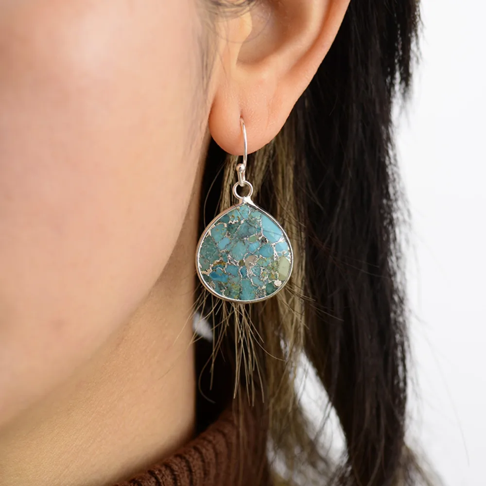 Natural Stone Teardrop Earrings, image 3