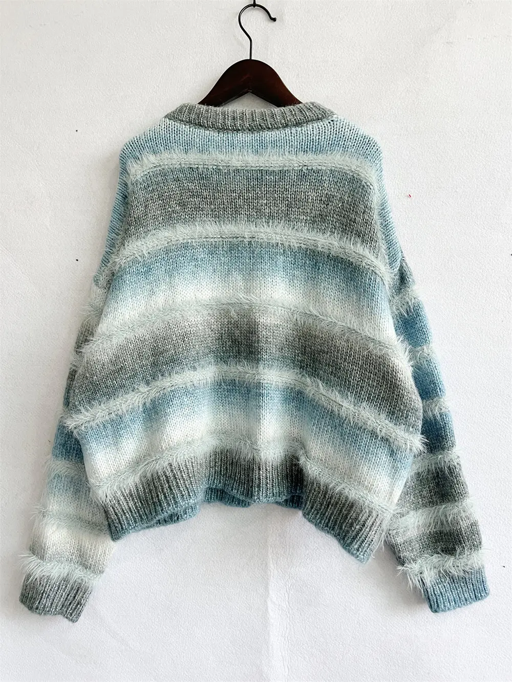 Striped Round Neck Long Sleeve Sweater, image 16
