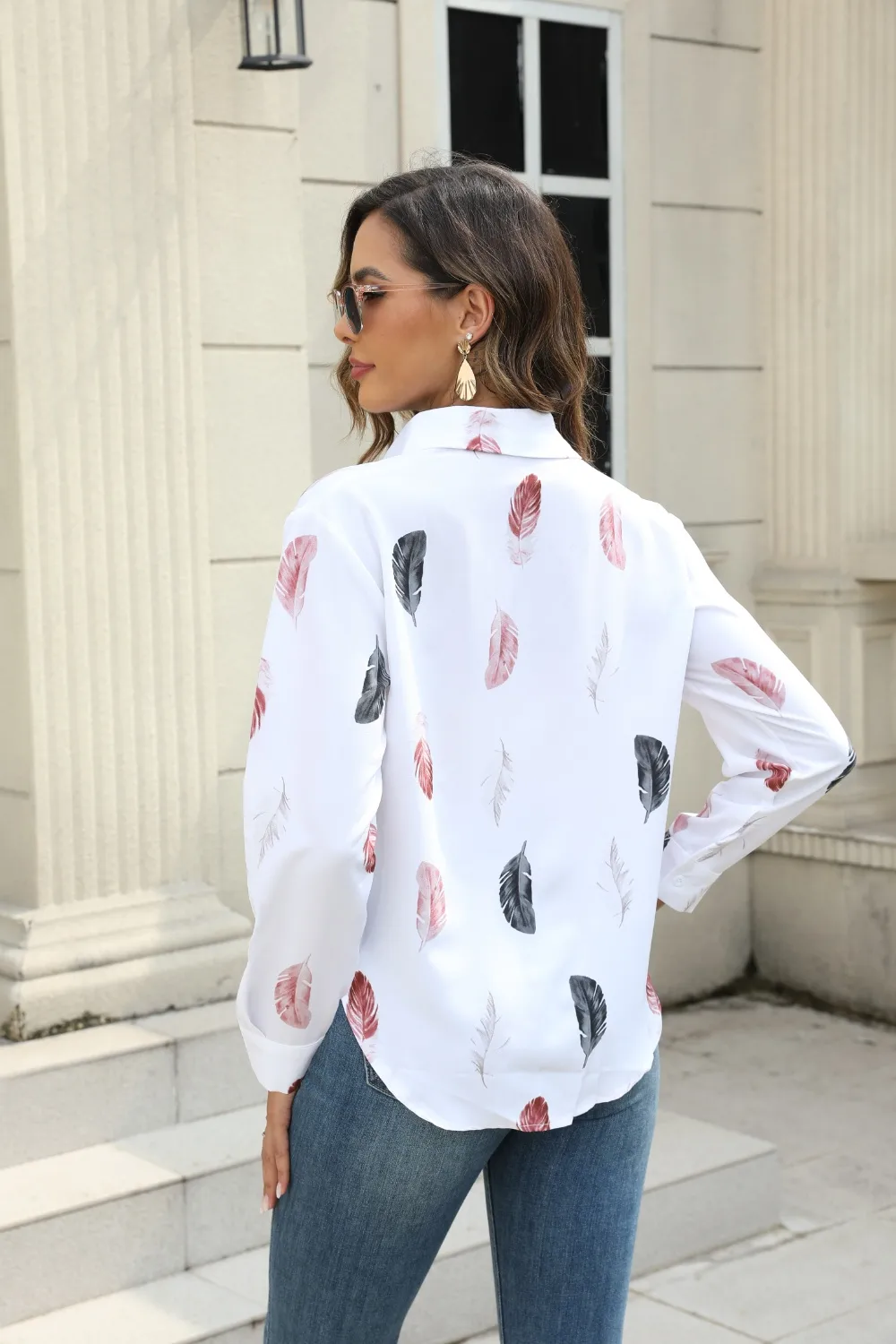 Printed Collared Neck Buttoned Shirt, image 8