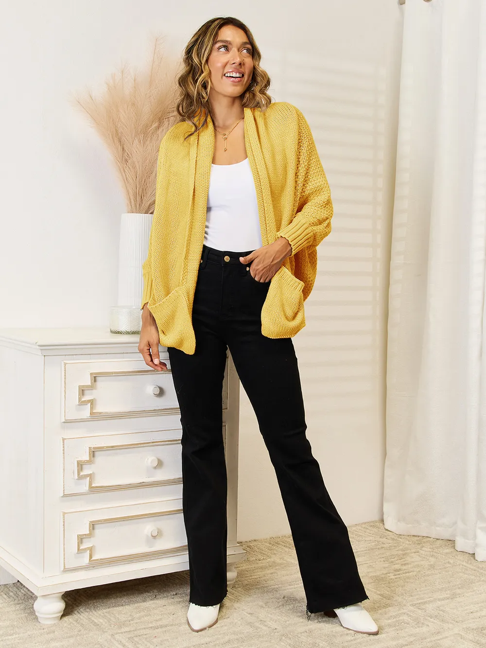 Open Front Cardigan with Pockets, image 9