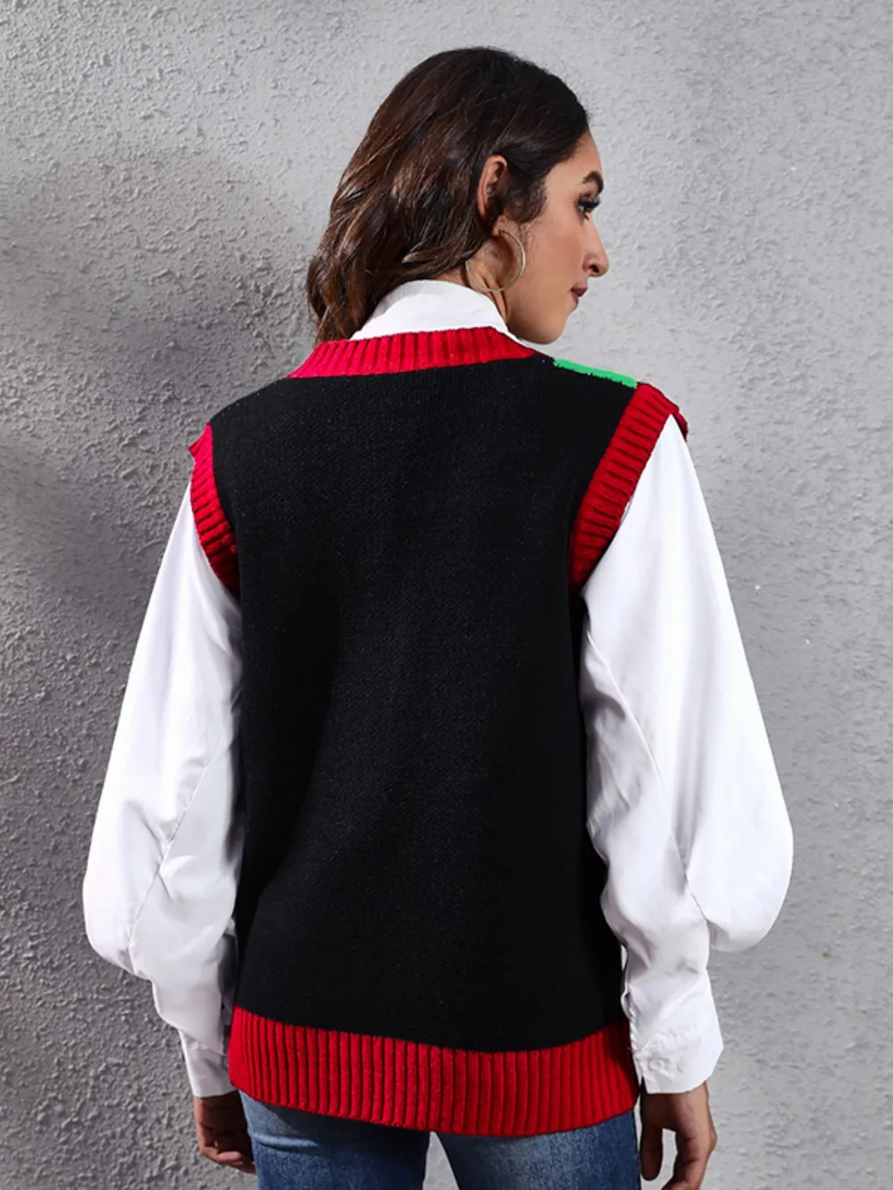 Four Leaf Clover V-Neck Sweater Vest, image 2