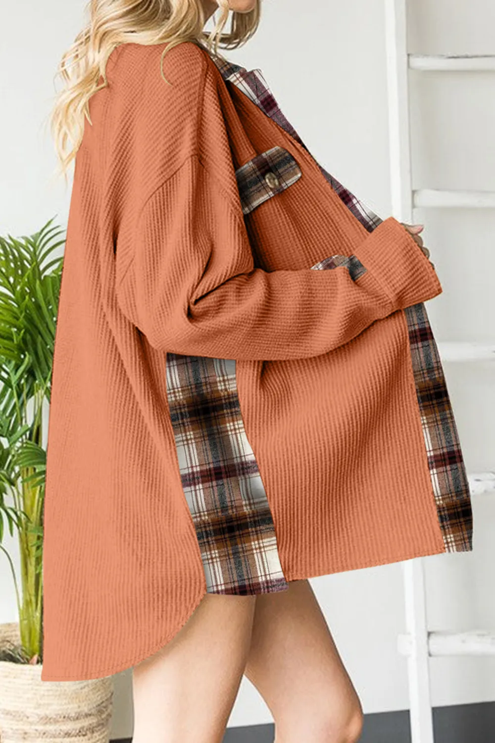 Plaid Button Down Collared Jacket, image 29