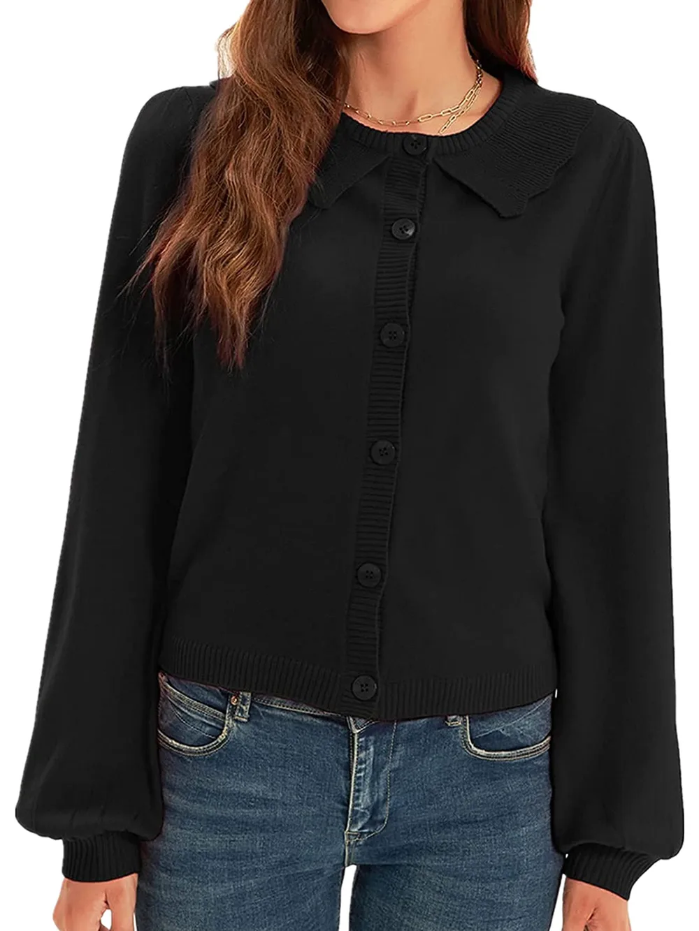 Collared Long Sleeve Button Down Cardigan, image 5
