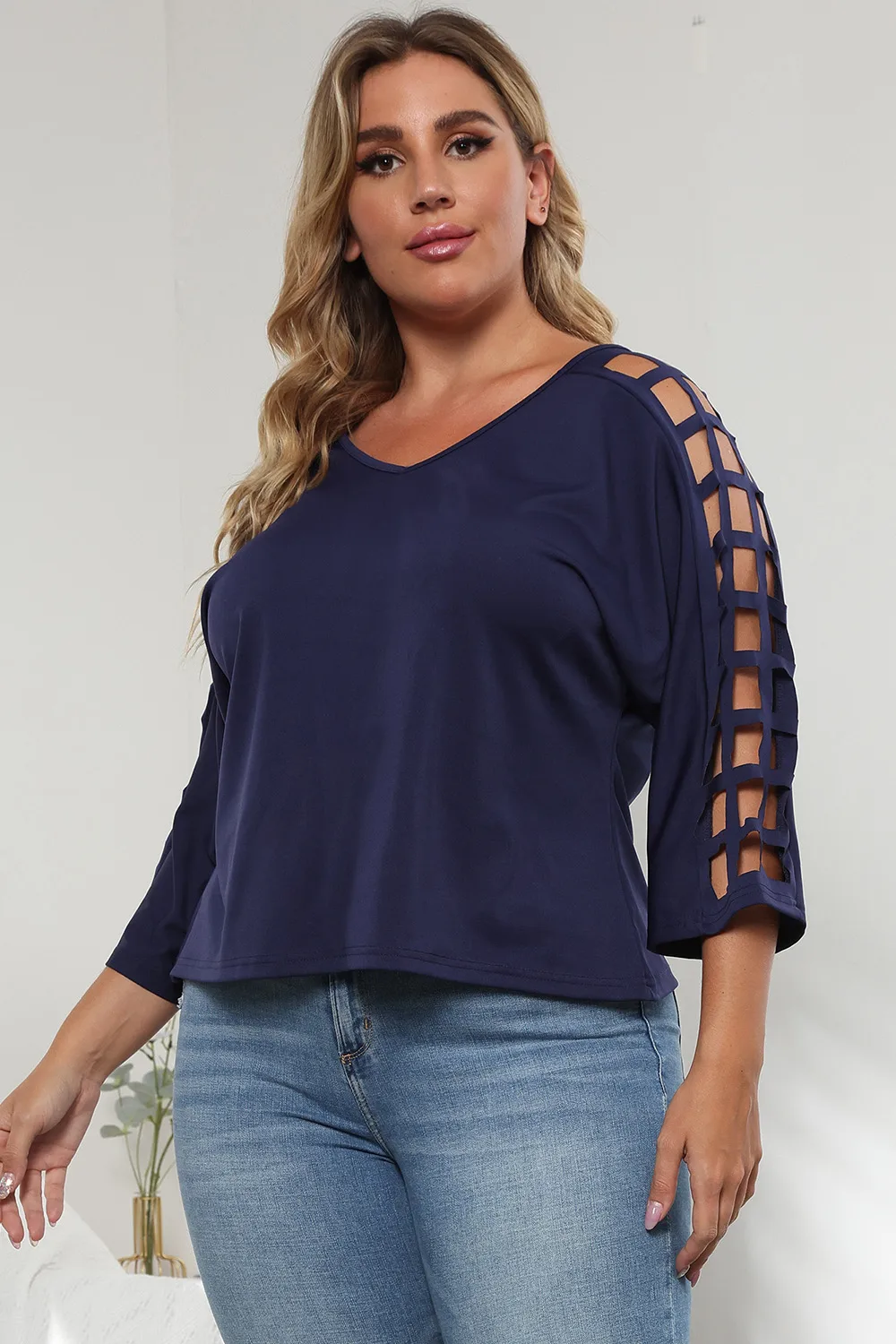 3/4 Sleeve Cutout Detail Top, image 15