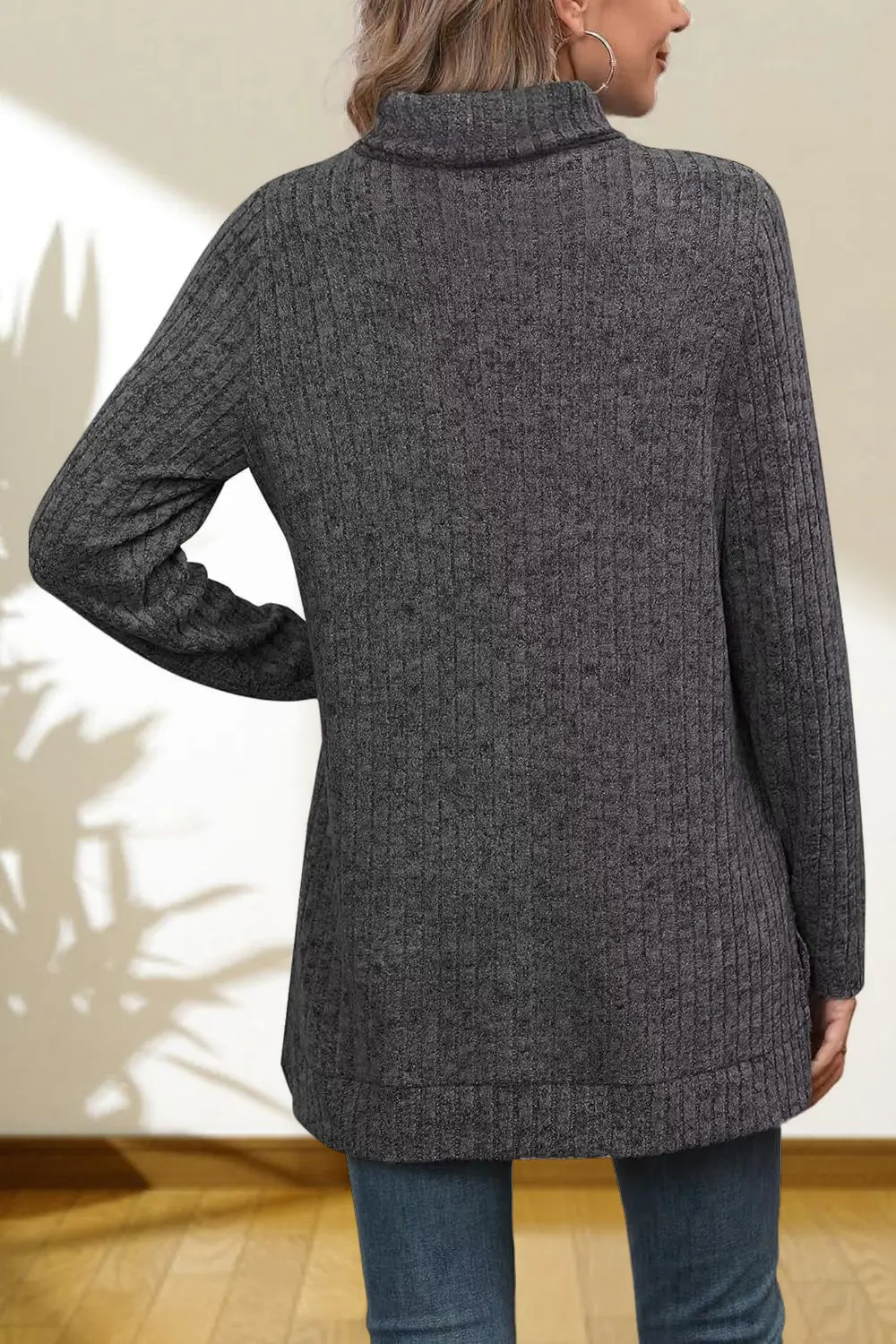 Turtleneck High Low Top, image 24