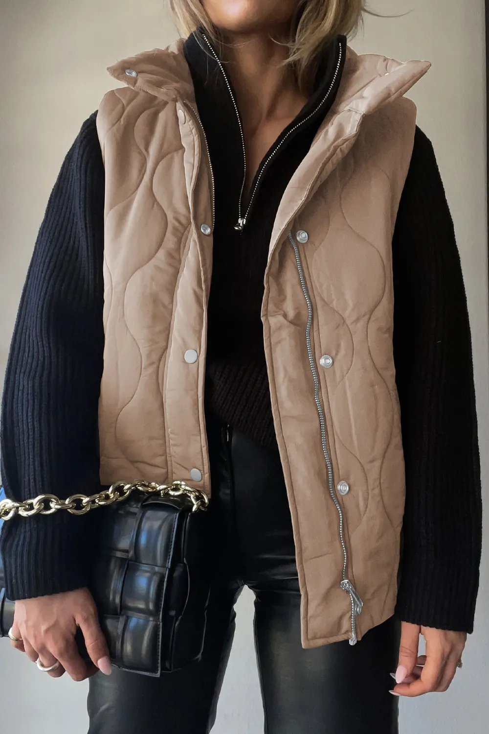 Collared Neck Vest with Pockets, image 22