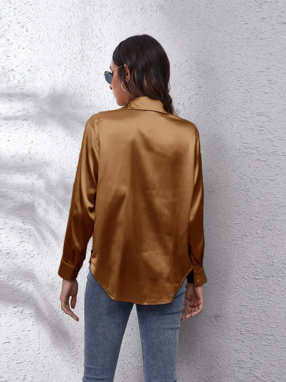 Button Up Collared Neck Long Sleeve Shirt, image 3