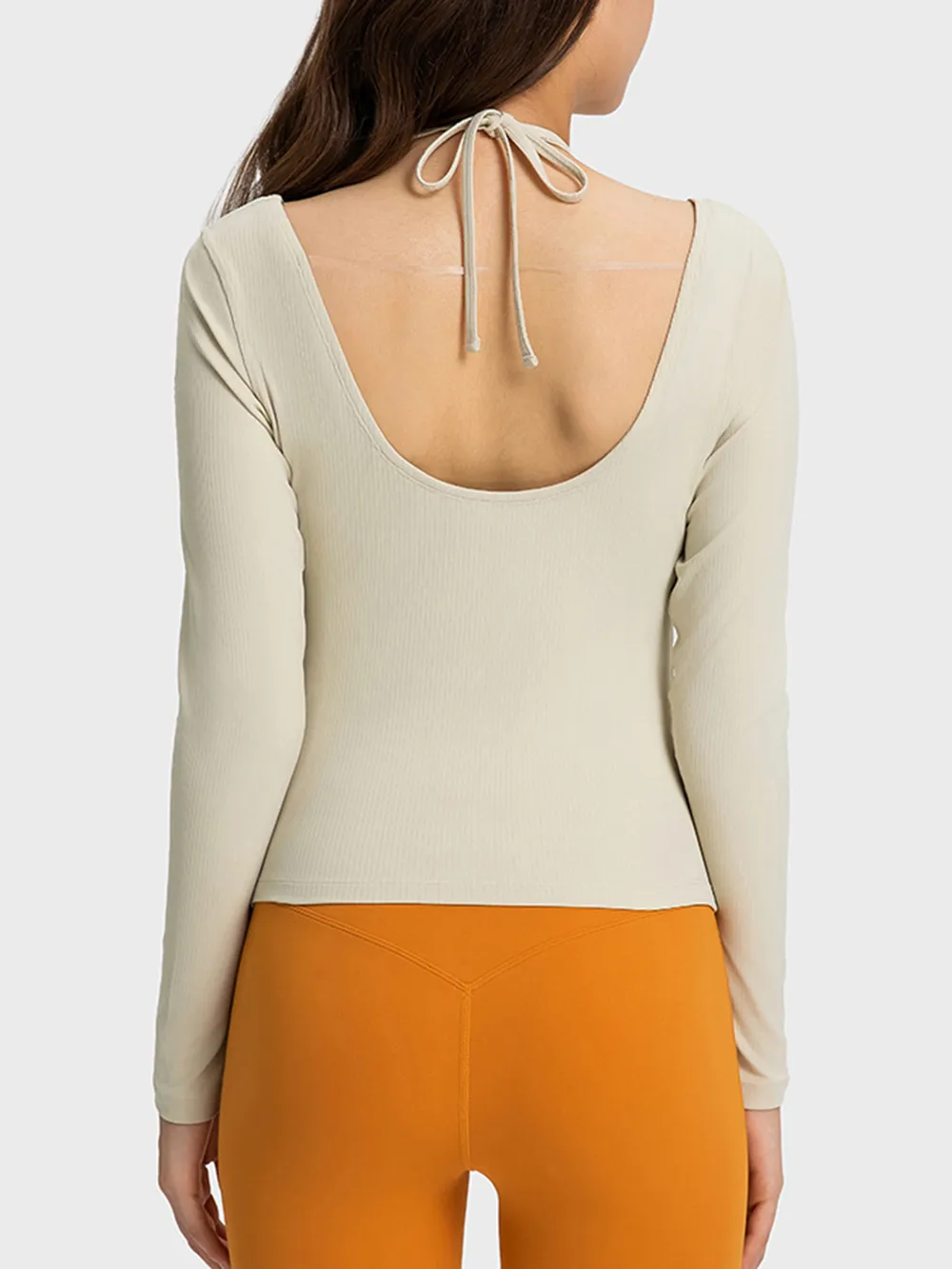 Halter Neck Long Sleeve Sporty Top, image 12