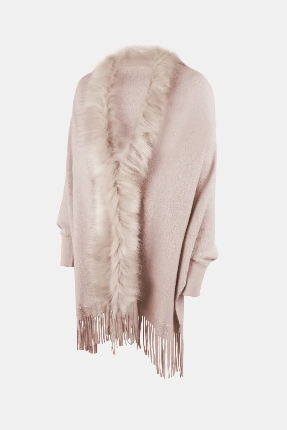 Fringe Open Front Long Sleeve Poncho, image 10