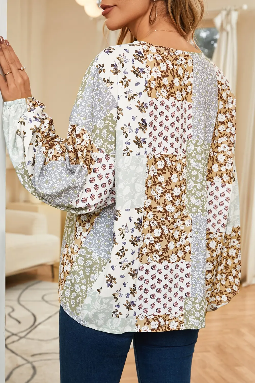 Printed Button Up Long Sleeve Shirt, image 4