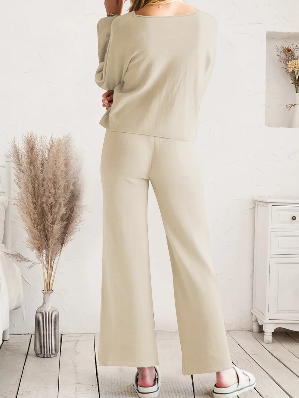Long Sleeve Lounge Top and Drawstring Pants Set, image 18