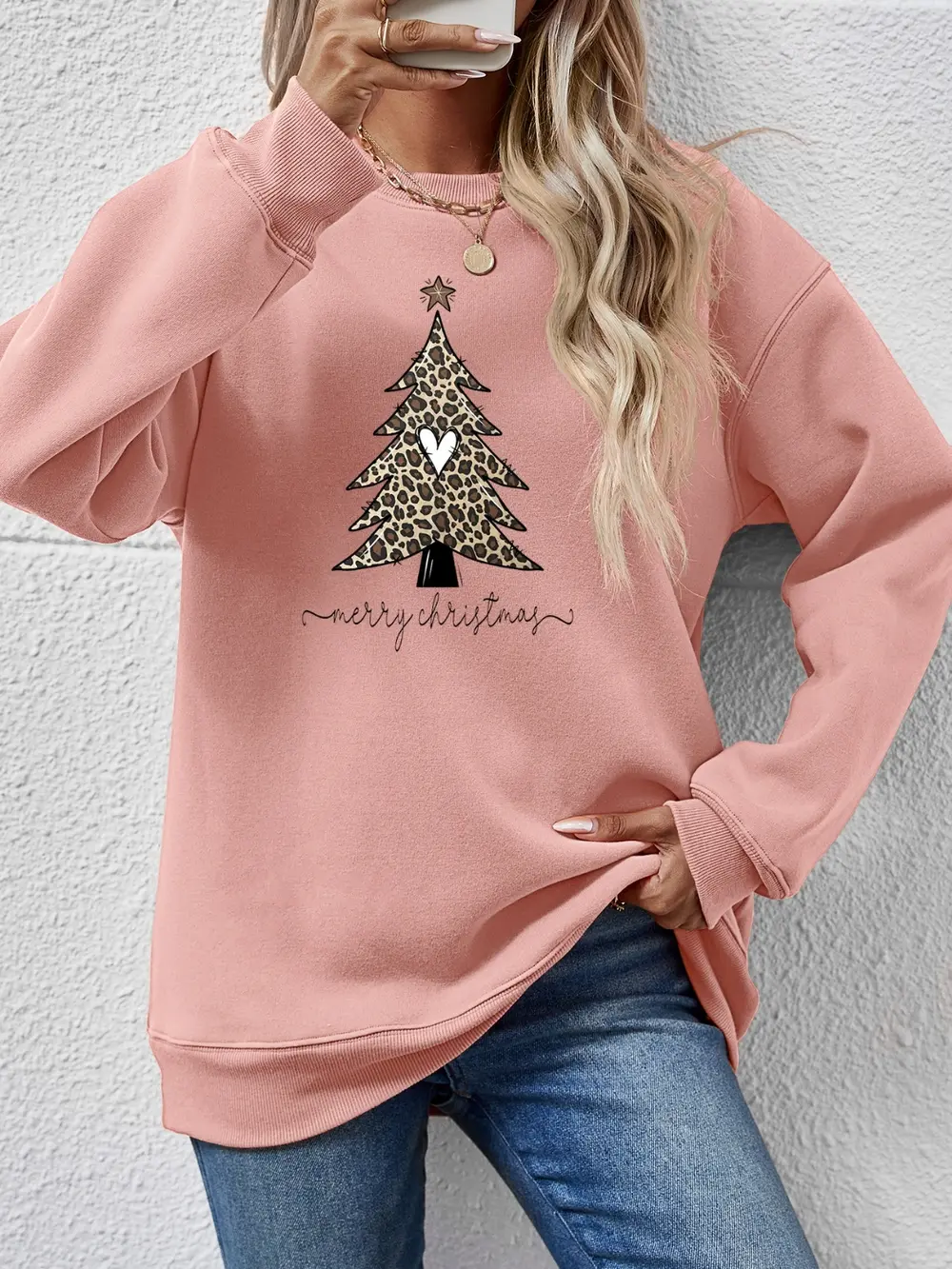 Christmas Tree Graphic Long Sleeve Sweatshirt, image 10