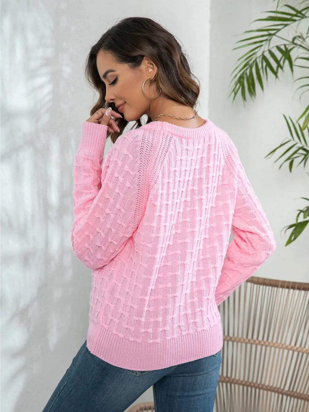 Decorative Button Long Sleeve Sweater, image 2