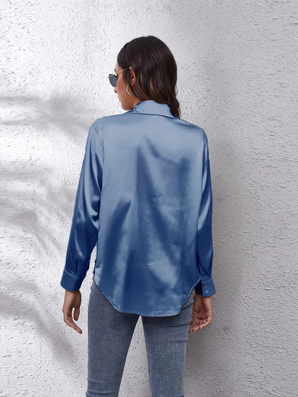 Collared Neck Buttoned Long Sleeve Shirt, image 26