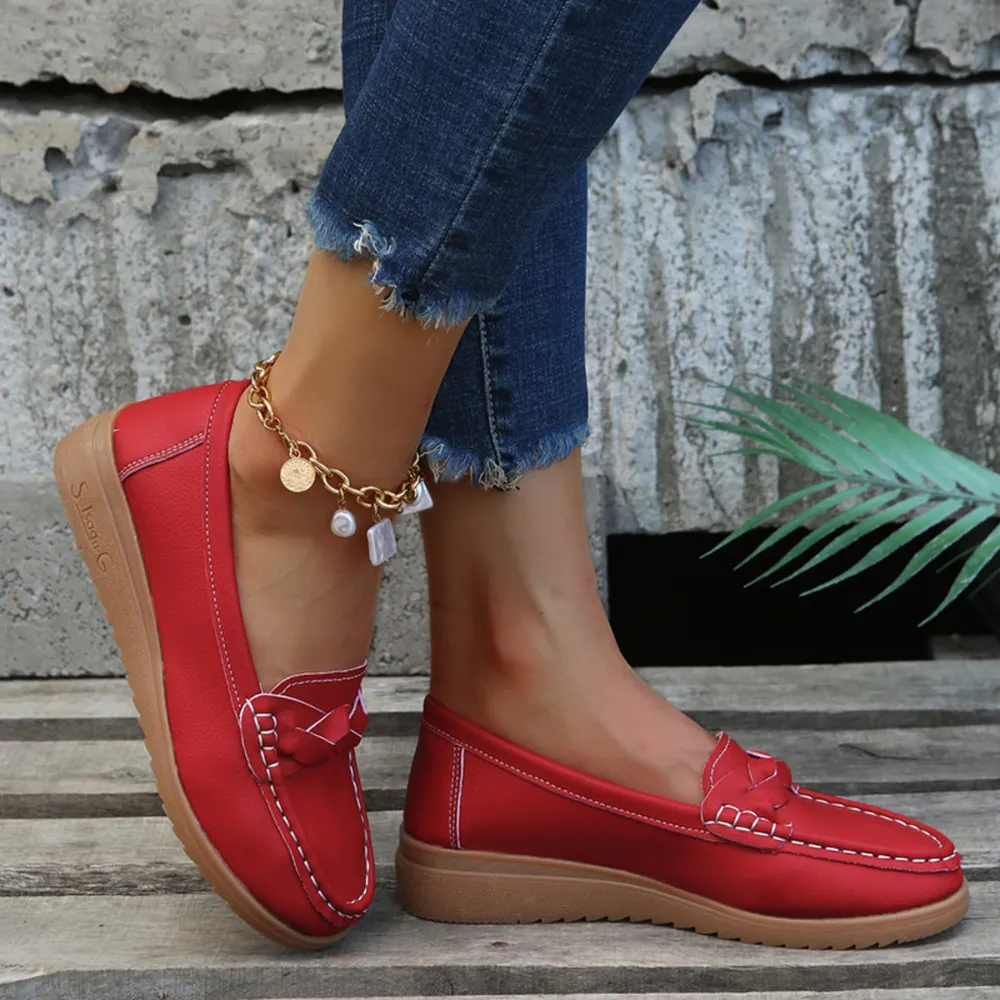Weave Wedge Heeled Loafers, image 13