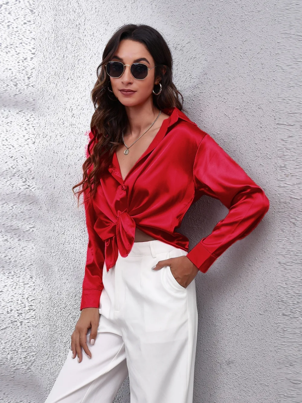 Collared Neck Buttoned Long Sleeve Shirt, image 28