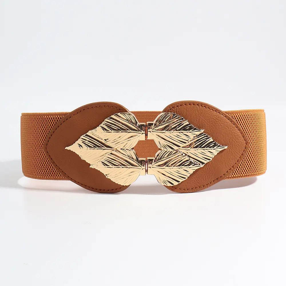 Alloy Leaf Buckle Elastic Belt, image 4