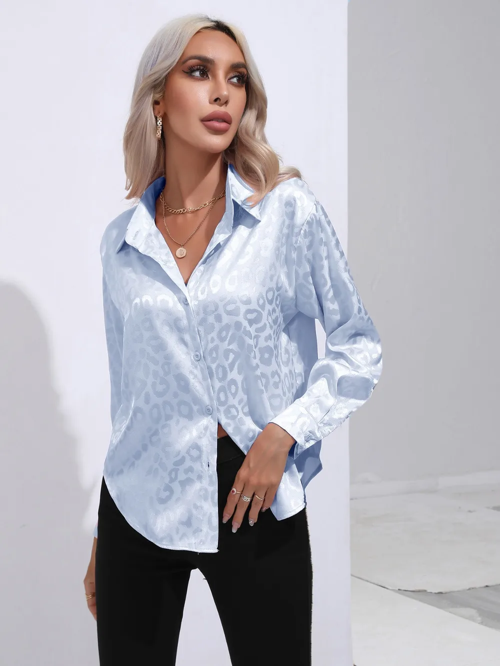 Printed Collared Neck Buttoned Shirt, image 6