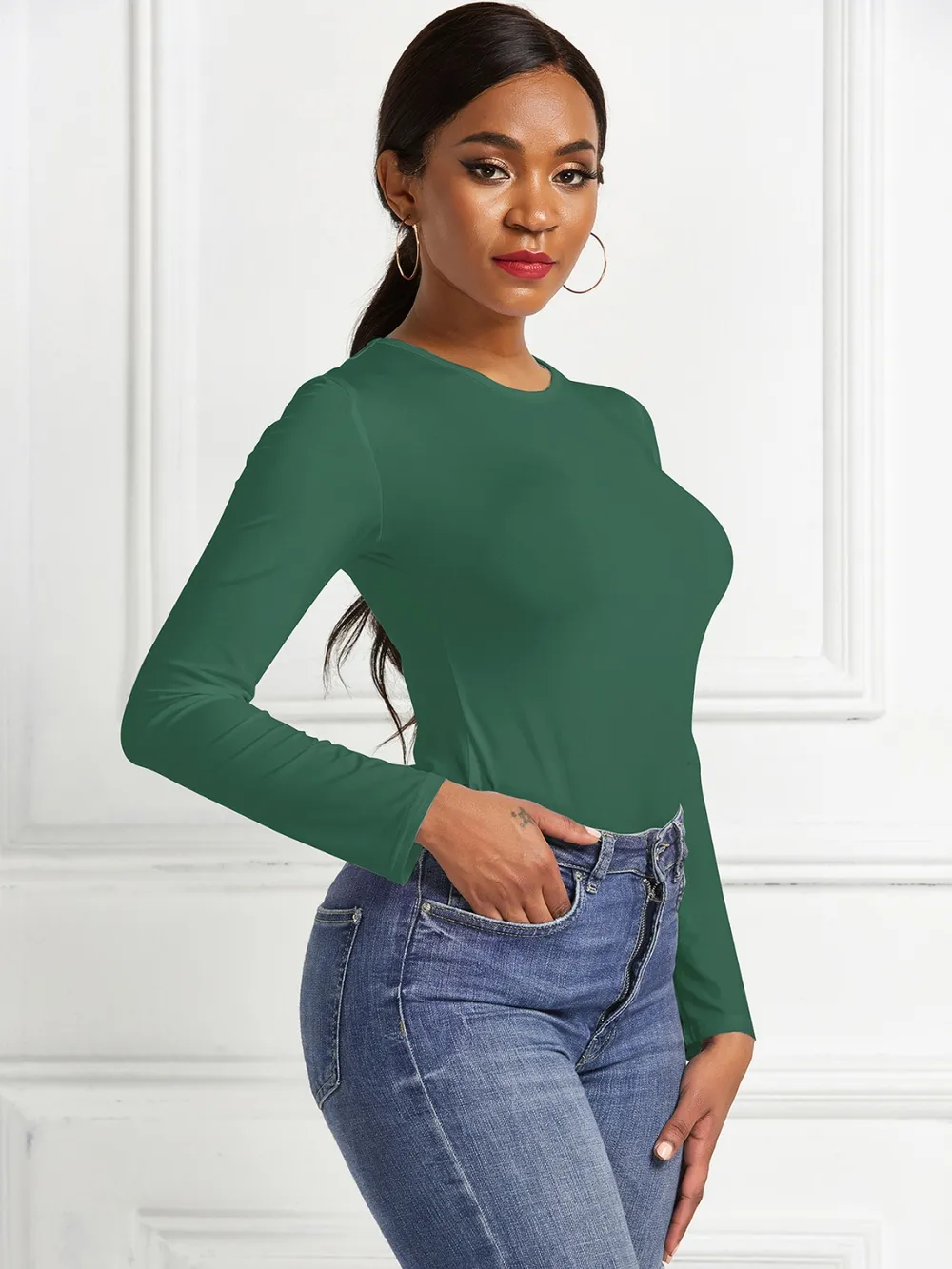 Round Neck Long Sleeve Bodysuit, image 14