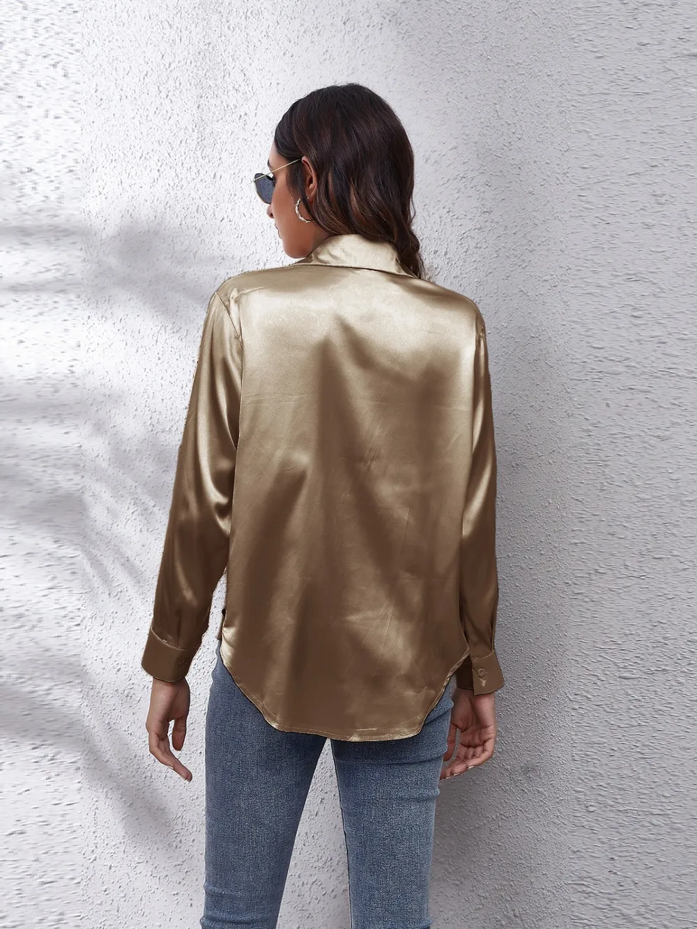 Collared Neck Buttoned Long Sleeve Shirt, image 13