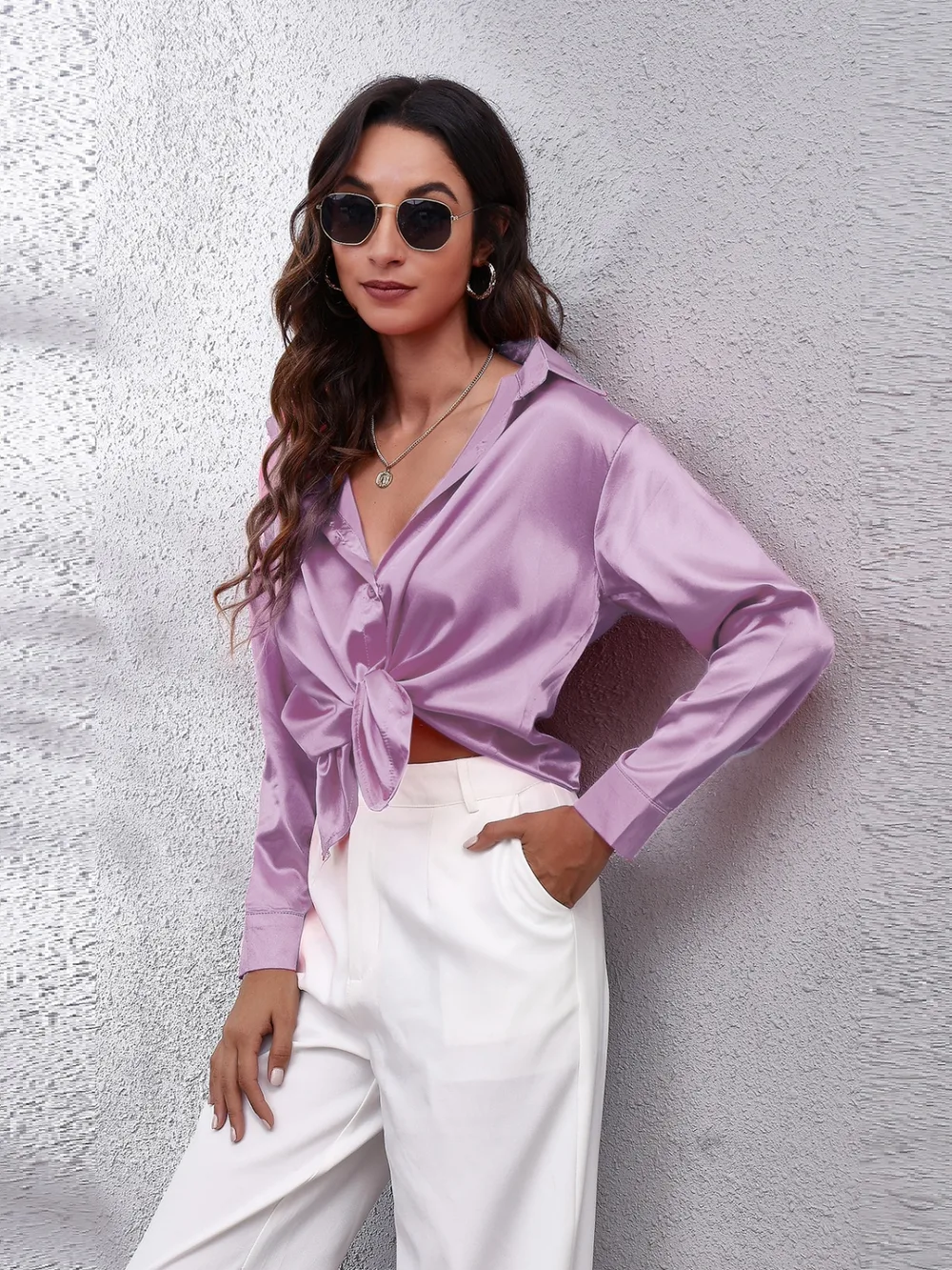 Collared Neck Buttoned Long Sleeve Shirt, image 9