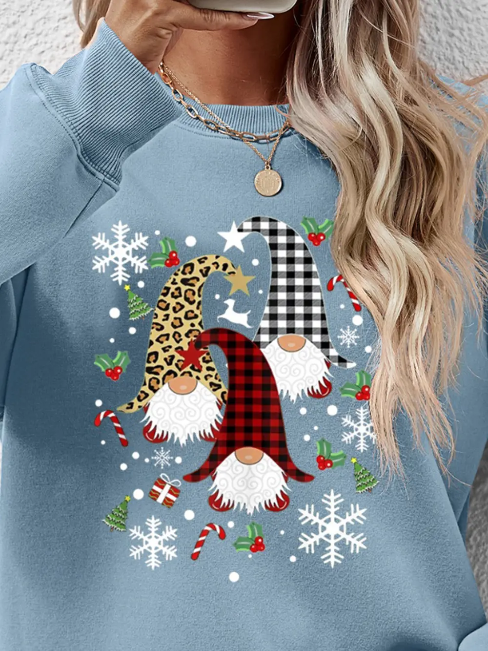 Faceless Gnomes Graphic Drop Shoulder Sweatshirt, image 23