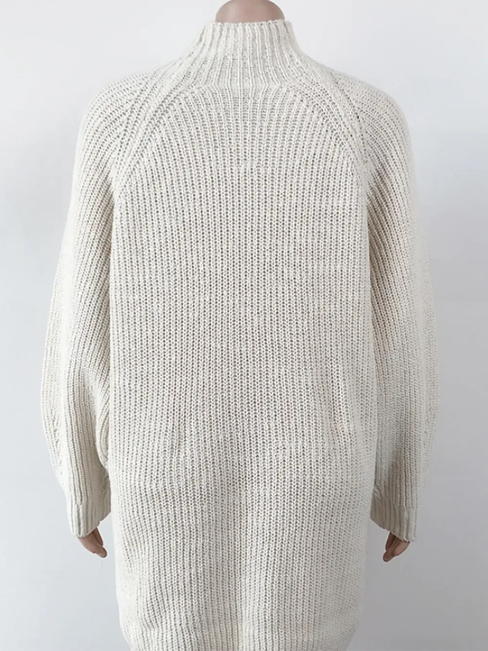 Mock Neck Dropped Shoulder Sweater Dress, image 14