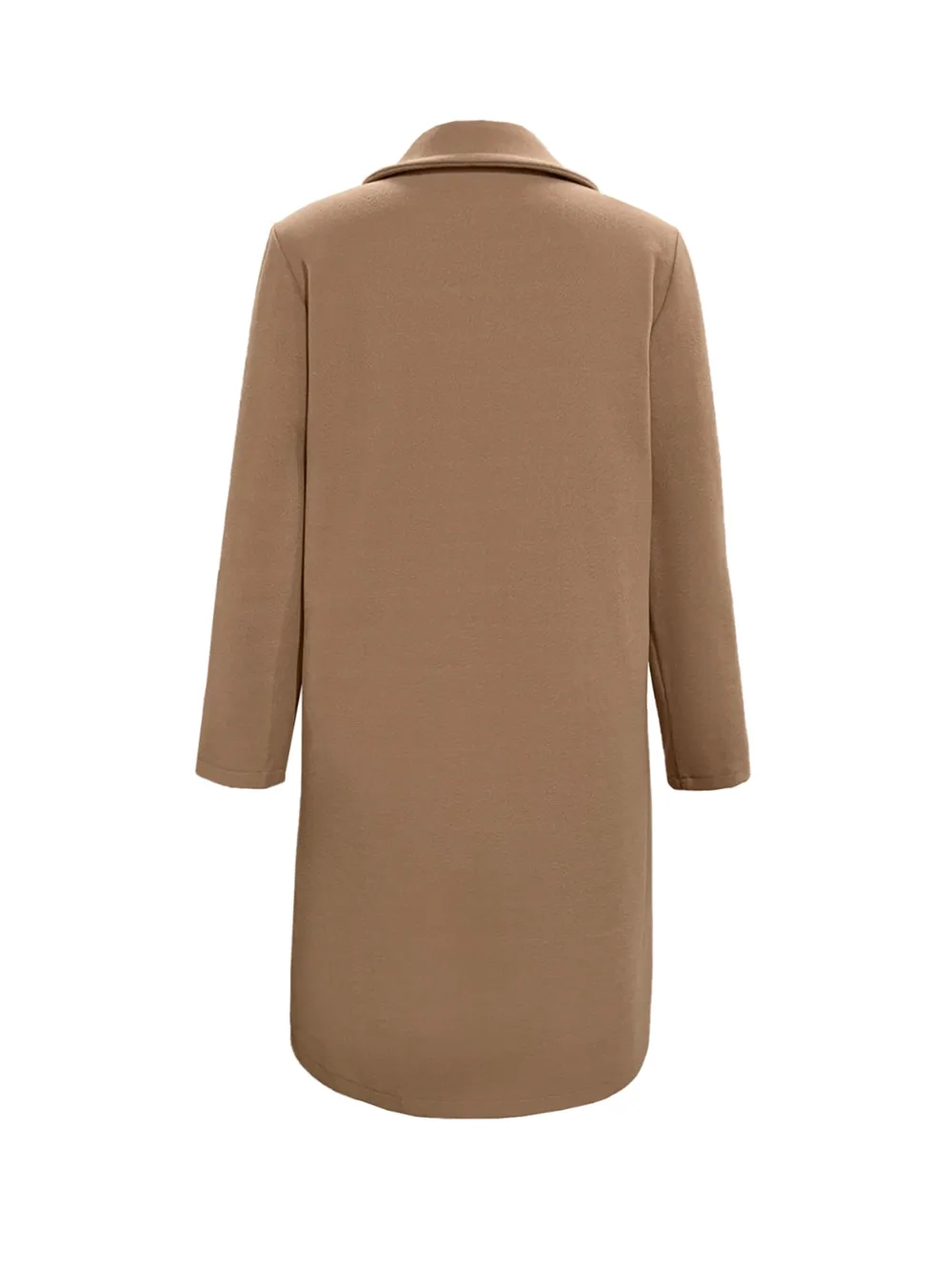 Collared Neck Button Up Long Sleeve Coat, image 3